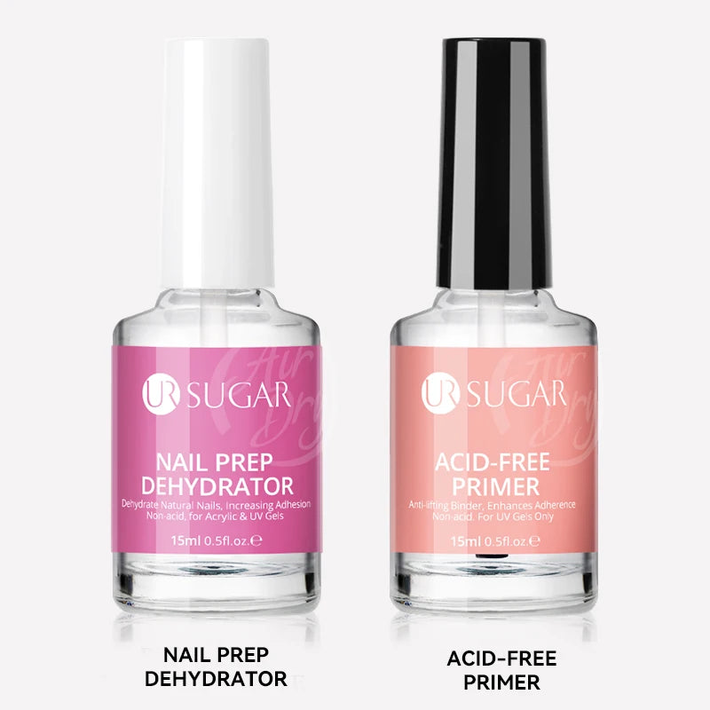 UR SUGAR Nail-Primers And Nail Prep Dehydrator Set 15ML No Need UV LED Lamp Manicures for Nail Art Gel Nail Polish Design