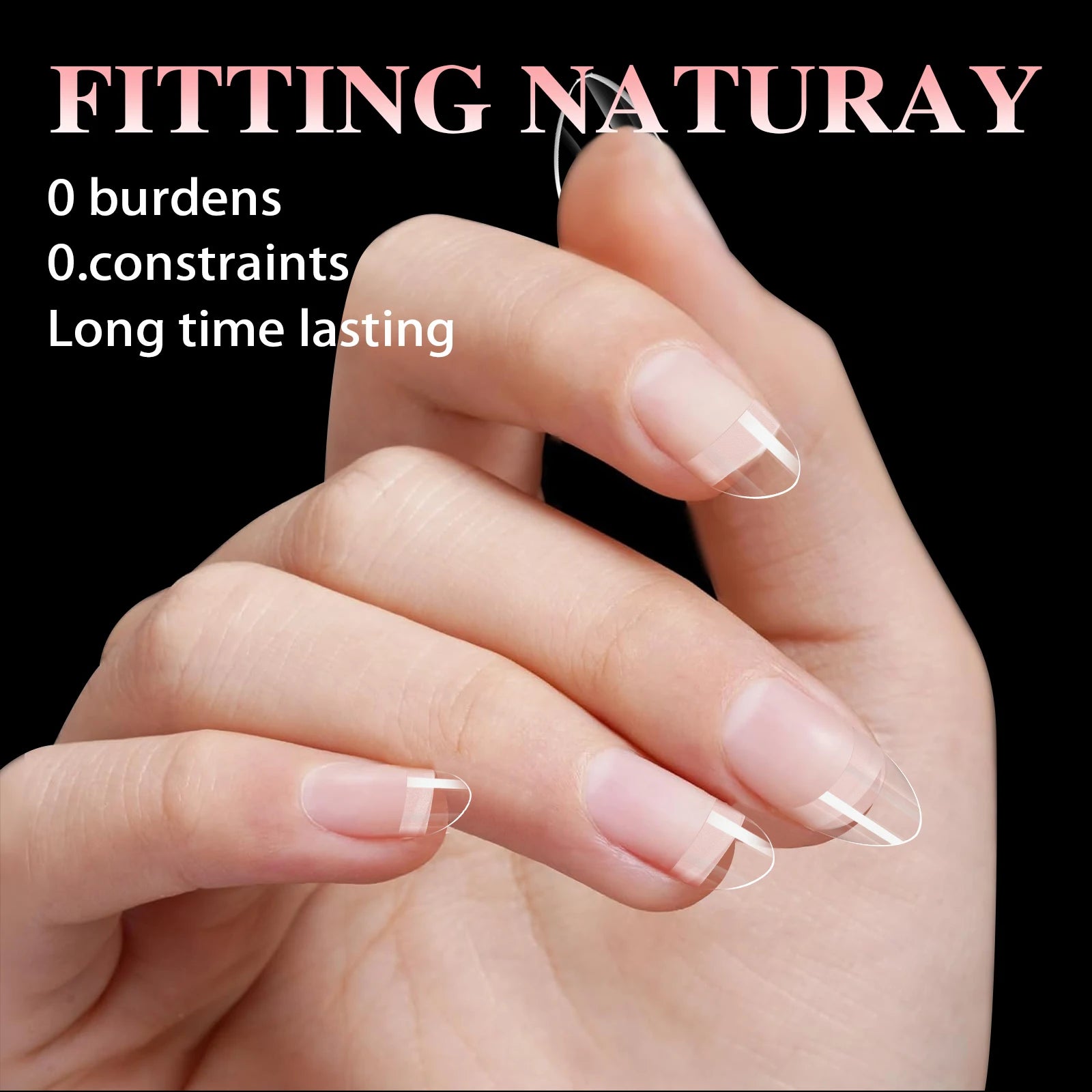 600PCS Short Nail Tips Oval Half Cover False Tips Press On Nails Almond Mixed Size Short Style Ultra Thin Traceless Nail Tips