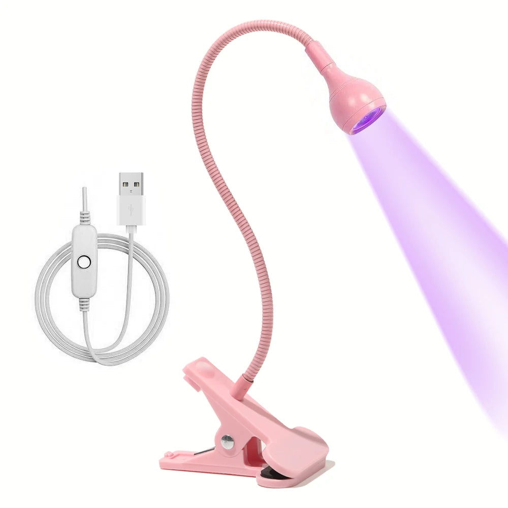 LULAA LED Nail Dryer for Gel Nails Mini Led Nail Polish Light with Gooseneck, Portable Clamp UV Light Lamp for Nail Salon