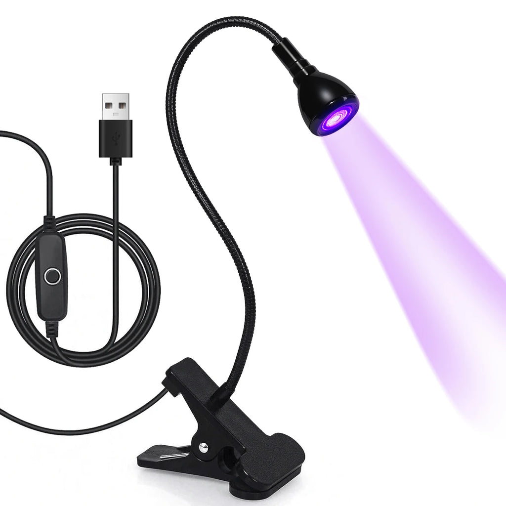 LULAA LED Nail Dryer for Gel Nails Mini Led Nail Polish Light with Gooseneck, Portable Clamp UV Light Lamp for Nail Salon