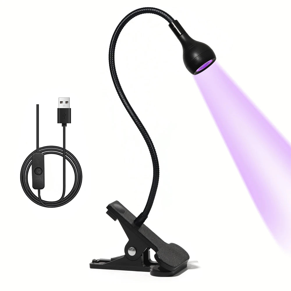 LULAA LED Nail Dryer for Gel Nails Mini Led Nail Polish Light with Gooseneck, Portable Clamp UV Light Lamp for Nail Salon