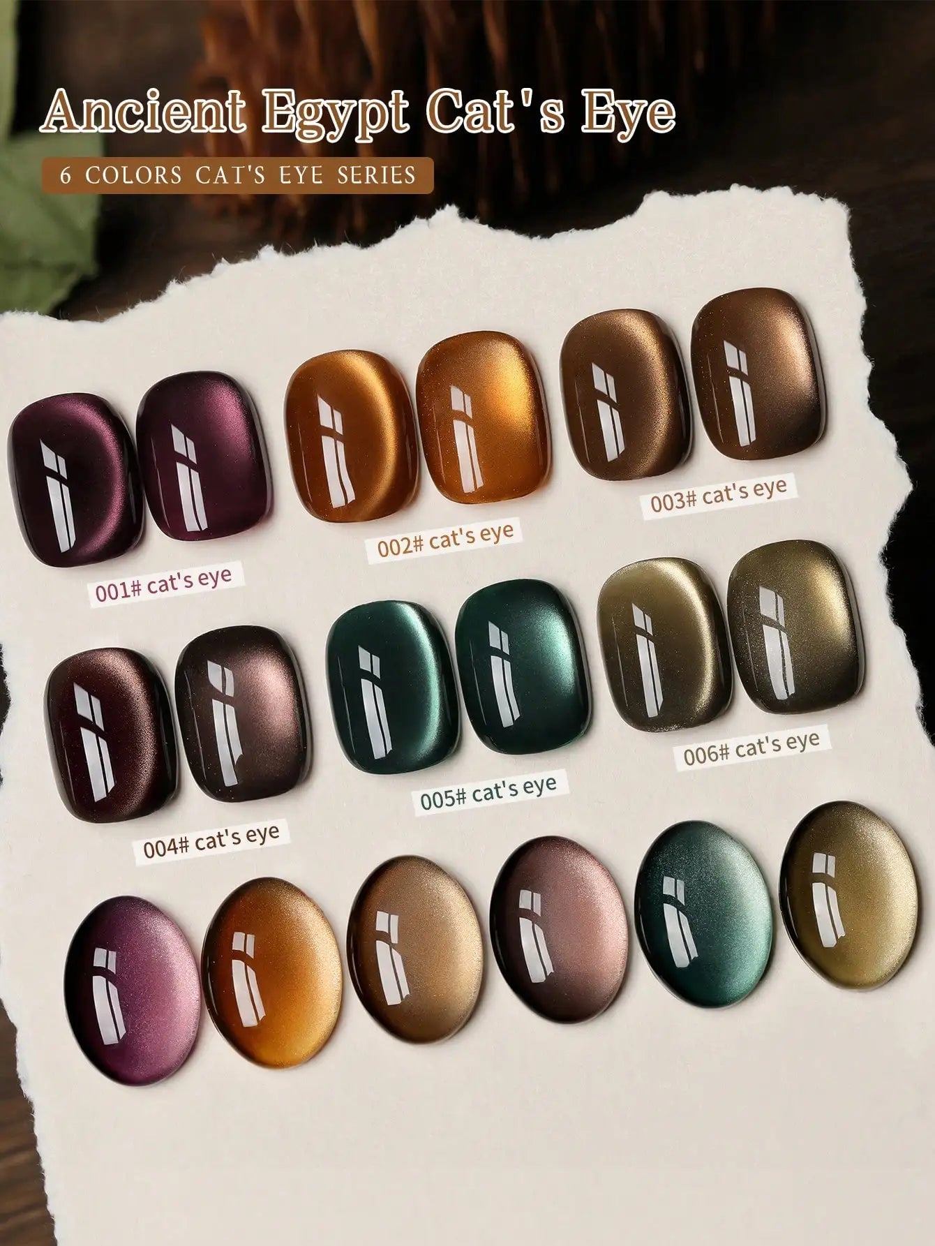 6Pcs Cat Eye Gel Nail Polish Set Soak Off UV French Cat Eye Gel Nail Polish Manicure Salon