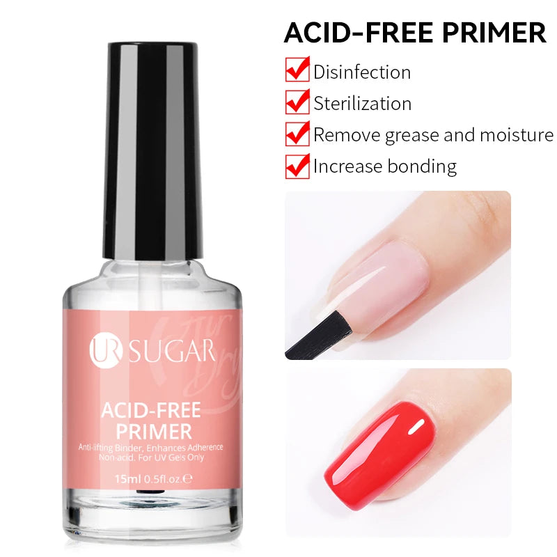 UR SUGAR Nail-Primers And Nail Prep Dehydrator Set 15ML No Need UV LED Lamp Manicures for Nail Art Gel Nail Polish Design
