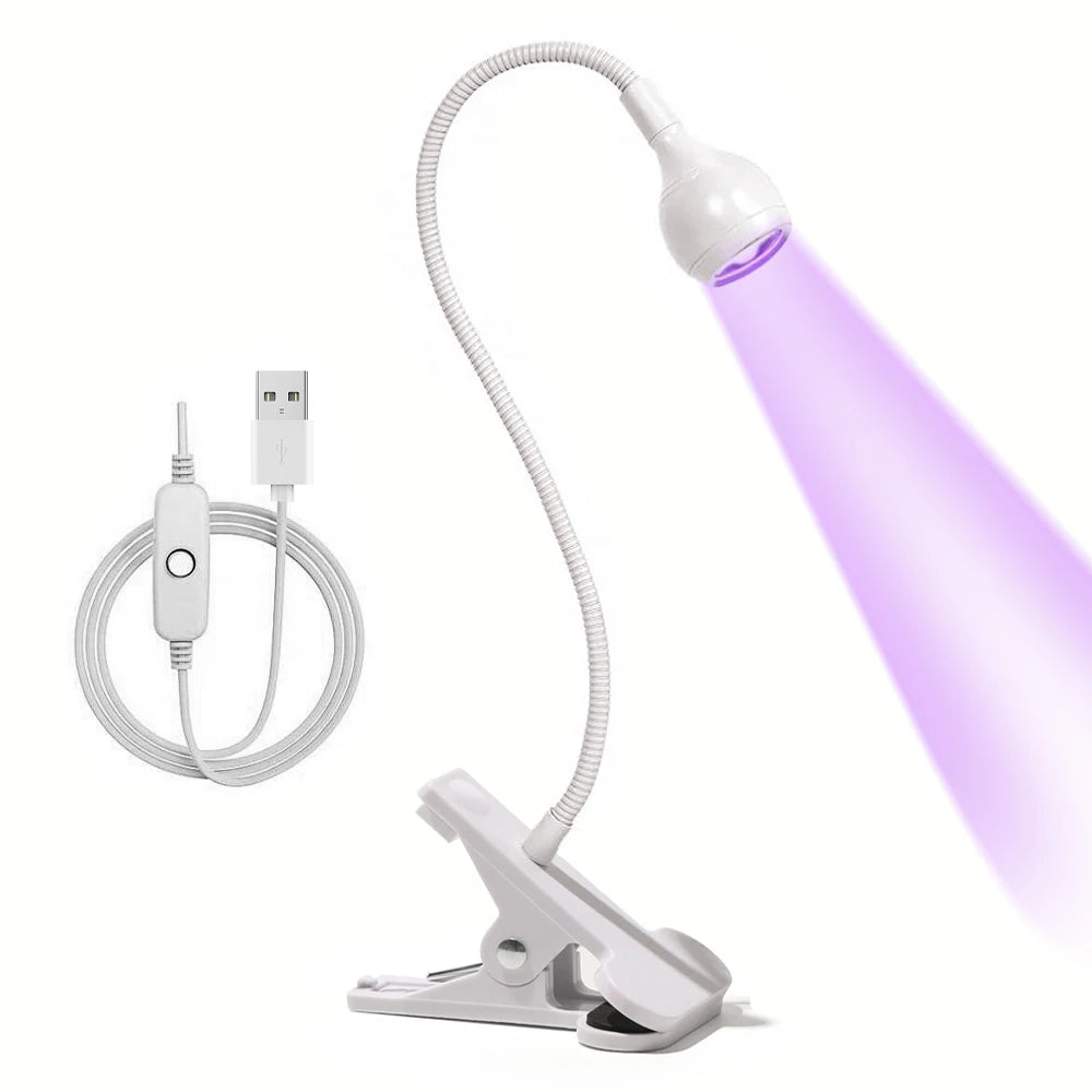 LULAA LED Nail Dryer for Gel Nails Mini Led Nail Polish Light with Gooseneck, Portable Clamp UV Light Lamp for Nail Salon